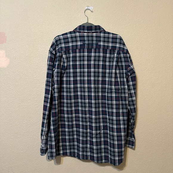Duluth Trading Co Plaid Blue Red White Button Down Long Sleeve Shirt Size XL - Picture 4 of 7
